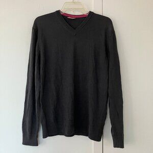 thomas pink men's gray 100% merino wool thick knit sweater sz M